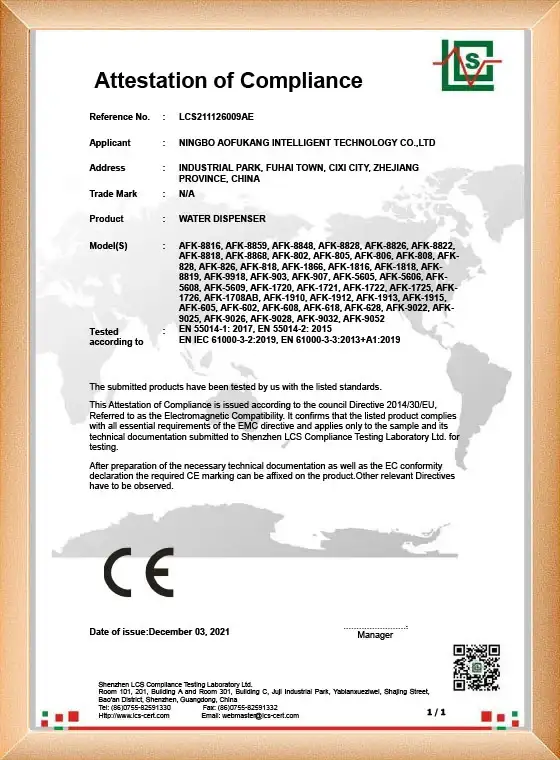 Our Certificate